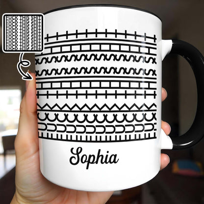 F*ck This Sh*t Geometric Pattern With Hidden Message - Personalized Custom Accent Mug - DTG163_AMUG