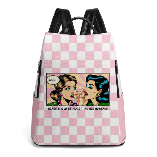 I Heard She Lifts More Than Her Husband - Personalized Custom Leather BackPack - BP_FN03