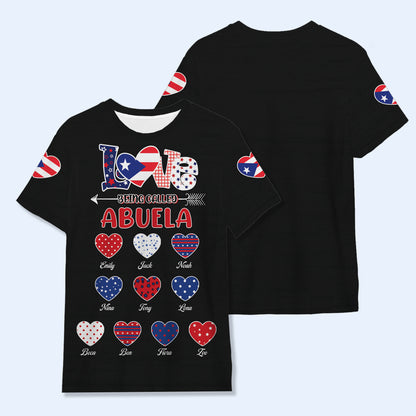 J'adore être appelée Grand-mère - T-shirt unisexe personnalisé imprimé sur toute la surface - LA047_3T
