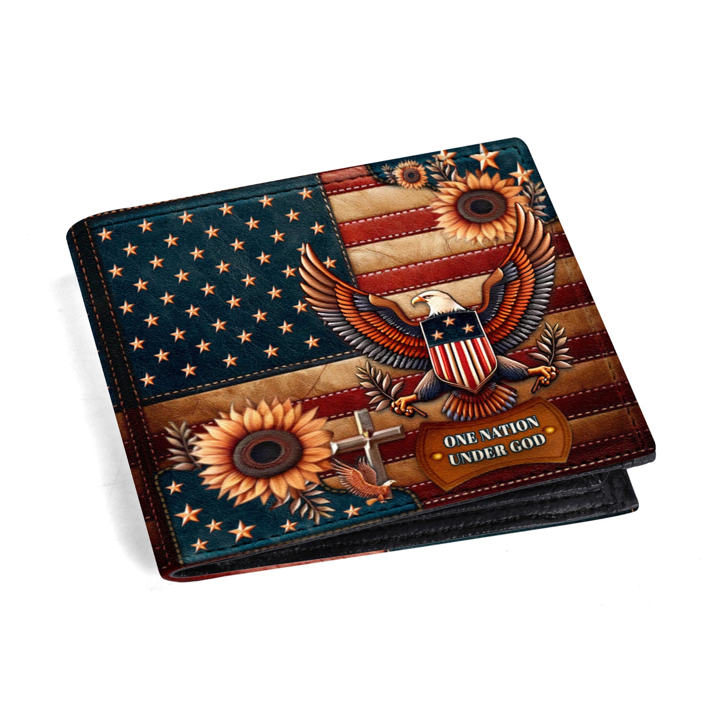 One Nation Under God - Men's Leather Wallet - IND01