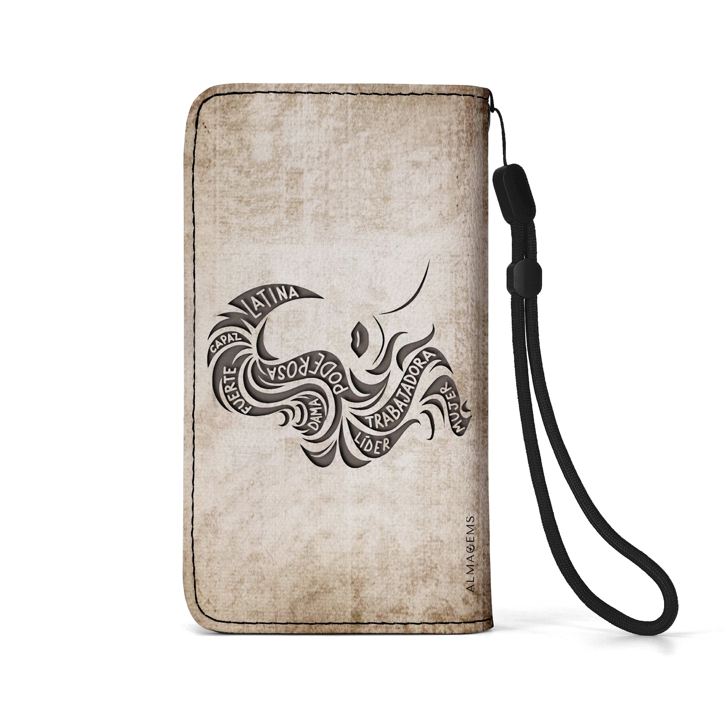Cartera de cuero personalizada para teléfono de chica latina - HG36PW