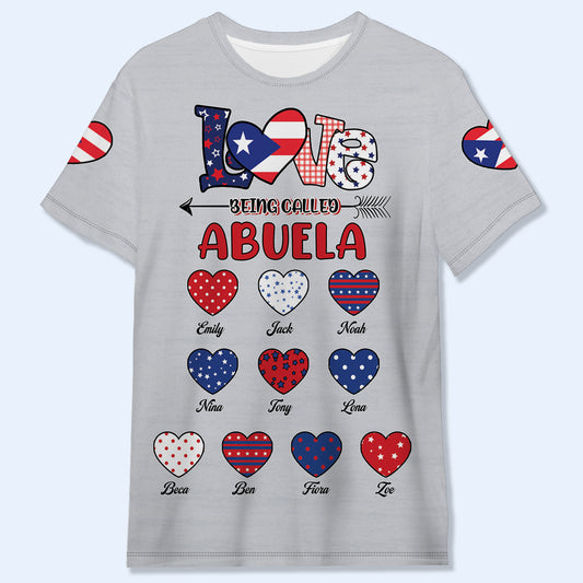 Me encanta que me llamen abuela: camiseta unisex personalizada con estampado completo - LA049_3T