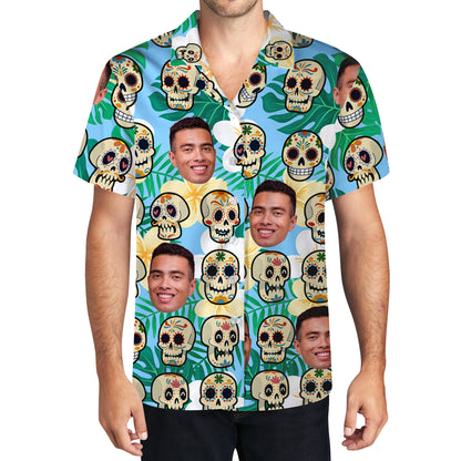 Chemise hawaïenne personnalisée Un Poco Loco avec votre photo - Chemise hawaïenne unisexe personnalisée - ME008_HW