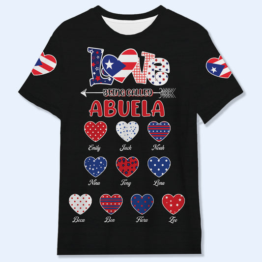 Me encanta que me llamen abuela: camiseta unisex personalizada con estampado completo - LA047_3T