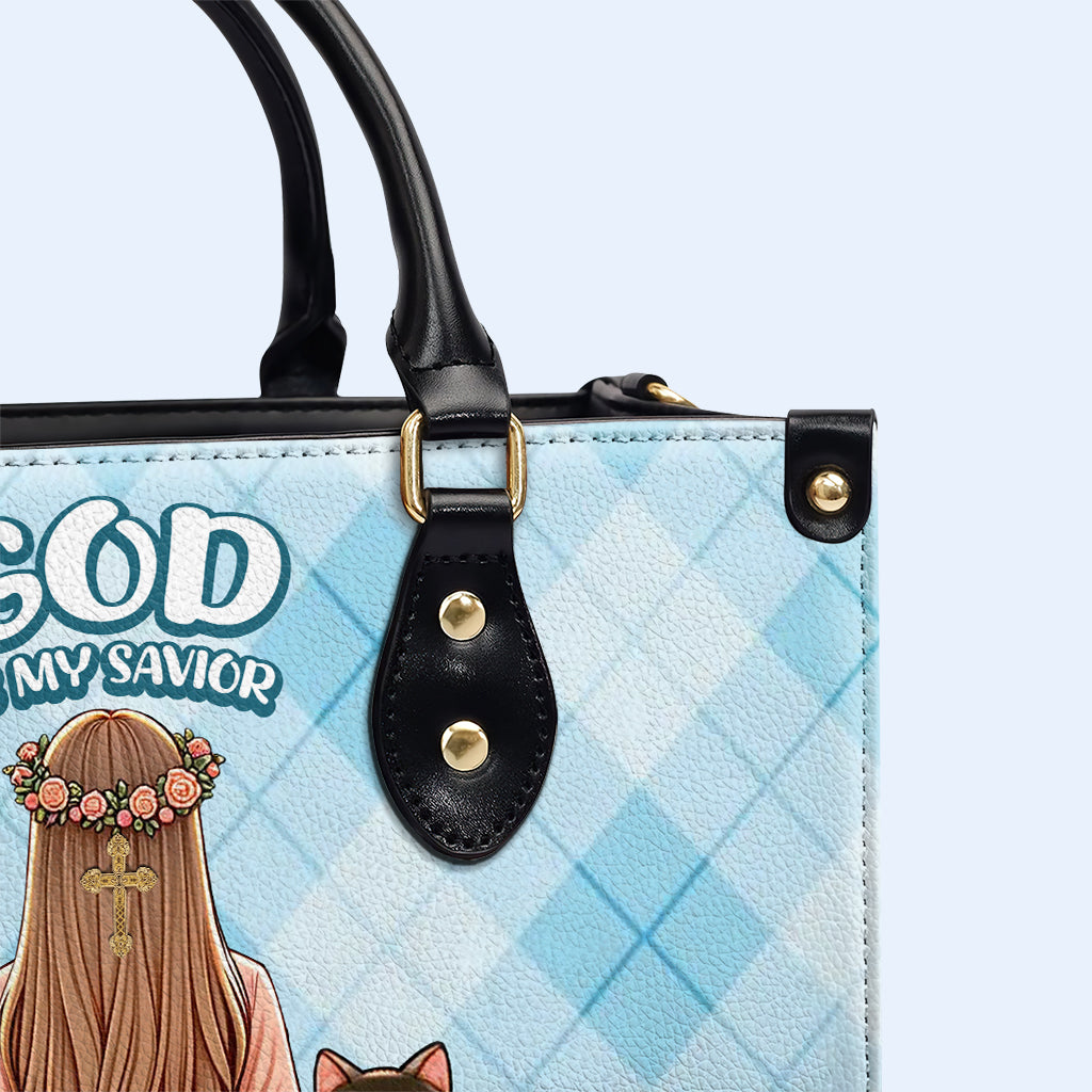 Los gatos son mis terapeutas: bolso de mano de cuero personalizado para amantes de los gatos - LL24