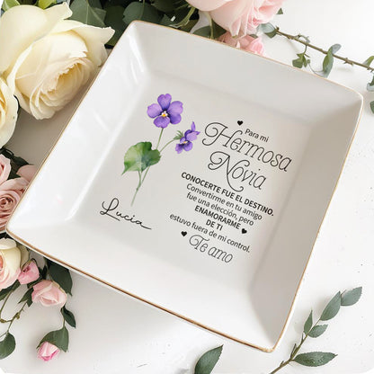 Pour ma belle mariée - Plat à bijoux personnalisé - CP019_SCRD