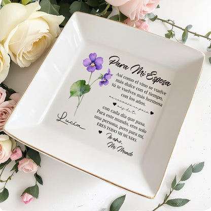 Para Mi Esposa - Plat à bijoux personnalisé - FM094_SCRD