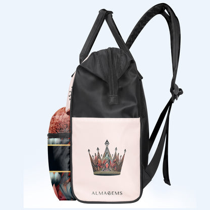 Mochila de viaje personalizada con diseño de pico de pato de Queen Flowers - DG004_DKB