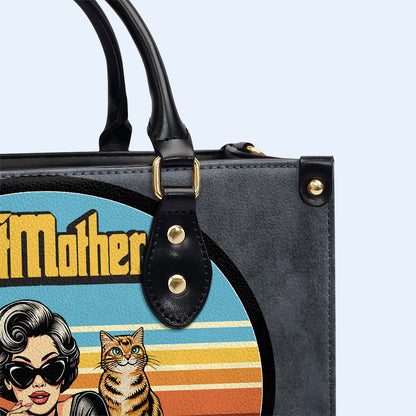 The CatMother - Bolso de mano de cuero personalizado para amantes de los gatos - LL22