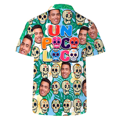 Chemise hawaïenne personnalisée Un Poco Loco avec votre photo - Chemise hawaïenne unisexe personnalisée - ME008_HW