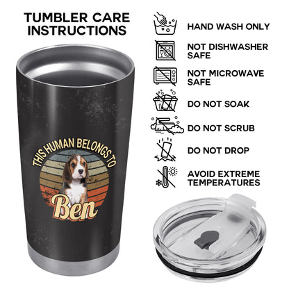Cet humain appartient à - Gobelet personnalisé en acier inoxydable 20 oz 30 oz - TB_LL08