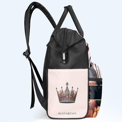 Mochila de viaje personalizada con diseño de pico de pato de Queen Flowers - DG004_DKB