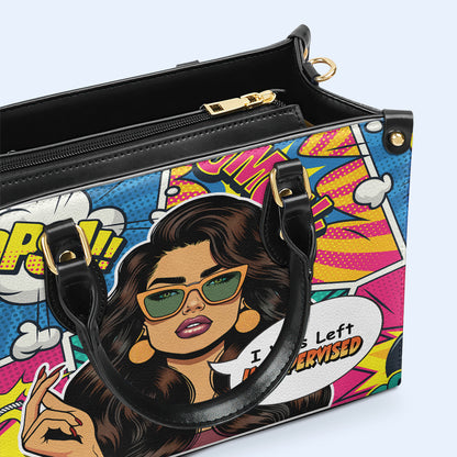 Me dejaron sin supervisión - Bolso de cuero personalizado - UNSUP05