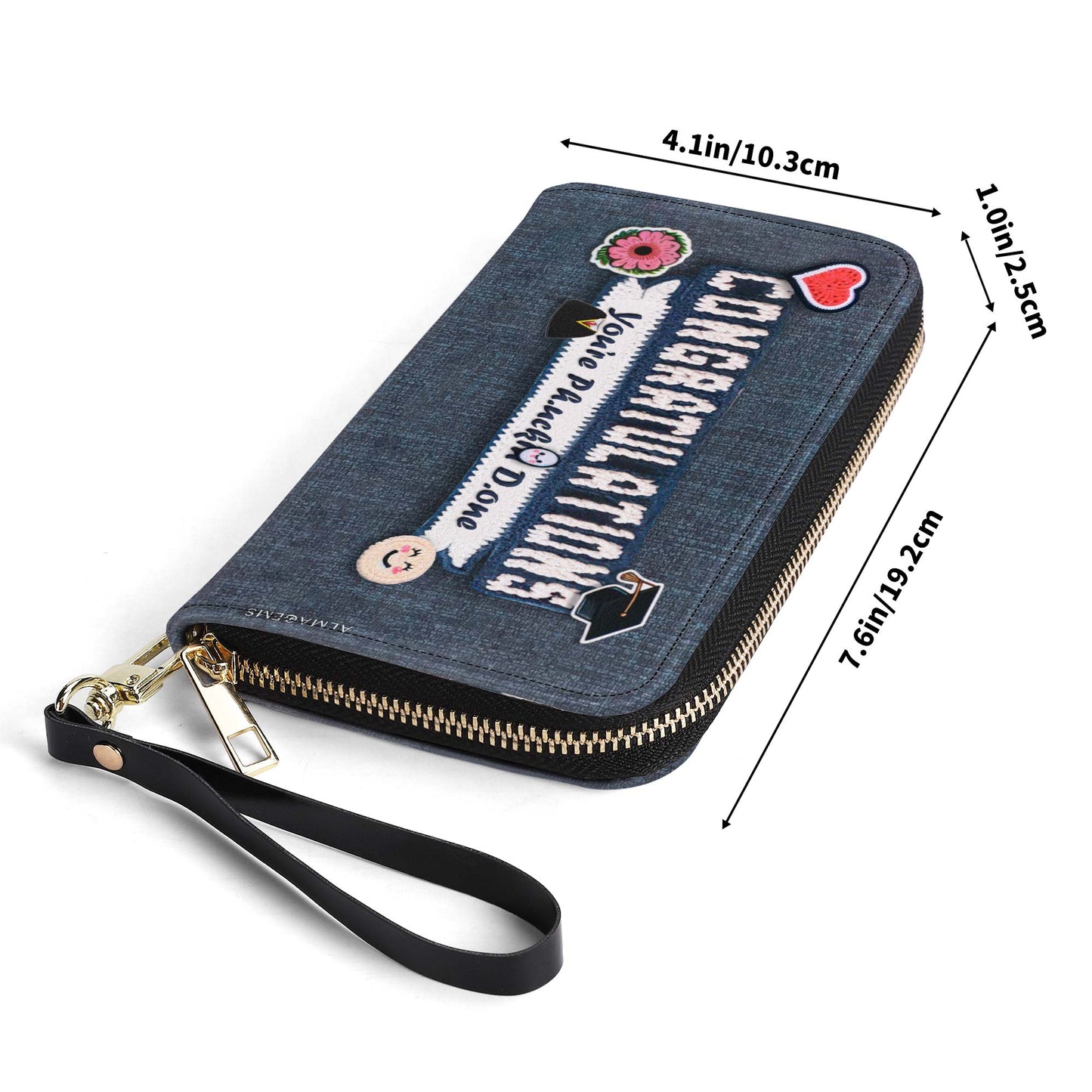 FÉLICITATIONS. Tu es Ph.uckin D.one - Portefeuille en cuir pour femme - WW05