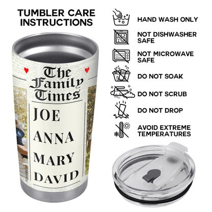 The Family Times - Gobelet personnalisé en acier inoxydable 20 oz 30 oz - TB_FM01
