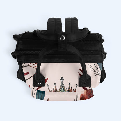Mochila de viaje personalizada con diseño de pico de pato de Queen Flowers - DG004_DKB