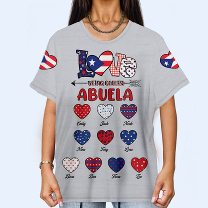 Me encanta que me llamen abuela: camiseta unisex personalizada con estampado completo - LA049_3T