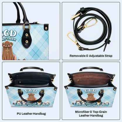 Los gatos son mis terapeutas: bolso de mano de cuero personalizado para amantes de los gatos - LL24