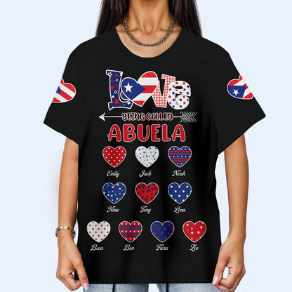 J'adore être appelée Grand-mère - T-shirt unisexe personnalisé imprimé sur toute la surface - LA047_3T