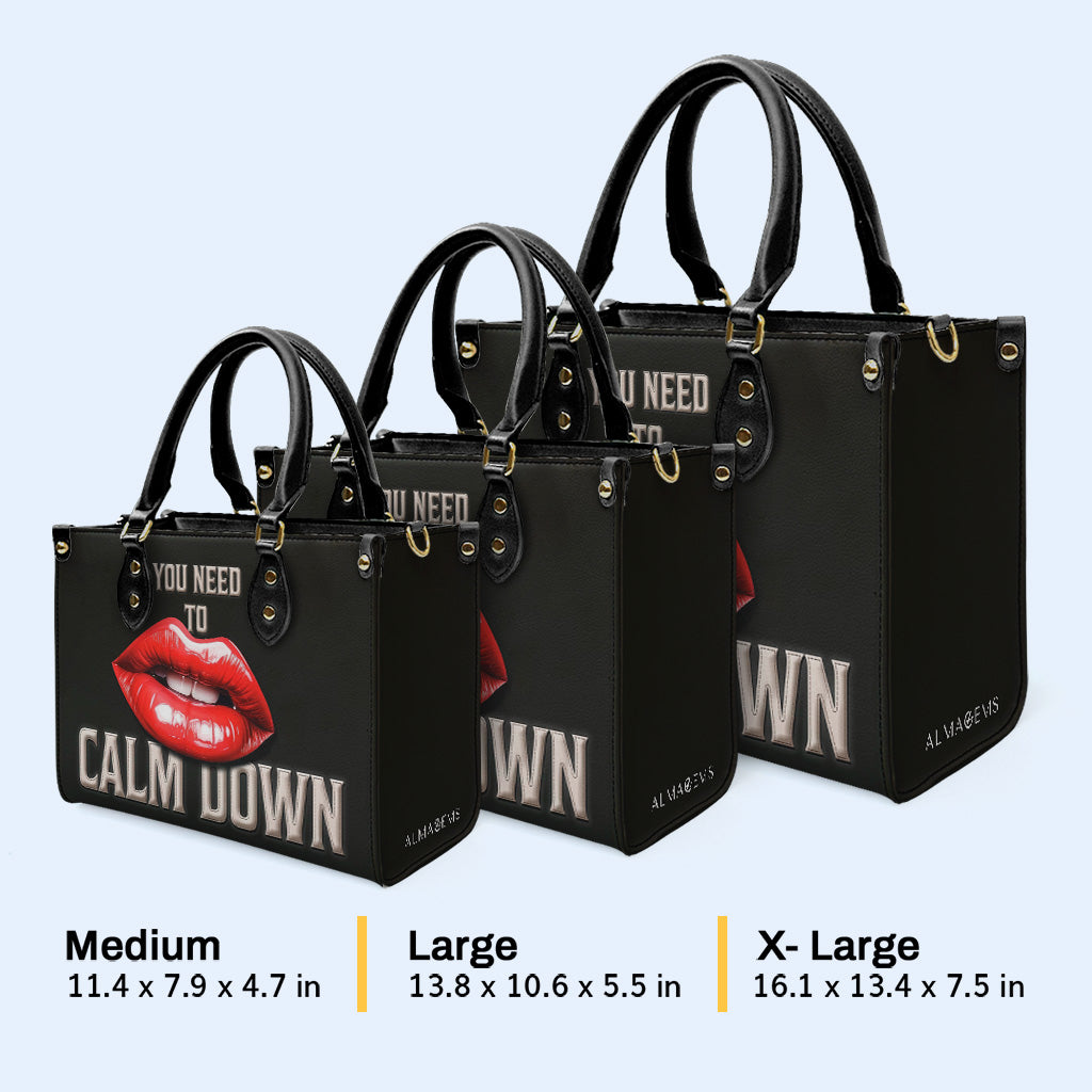 Calm Down - Bolso de mano de cuero personalizado - calmdown03