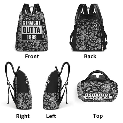 STRAIGHT OUTTA - Personalized Custom Leather BackPack - BP_M01