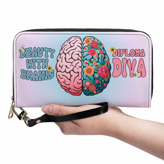 Beauty With Brains. Diploma DIVA - Women Leather Wallet - WW08