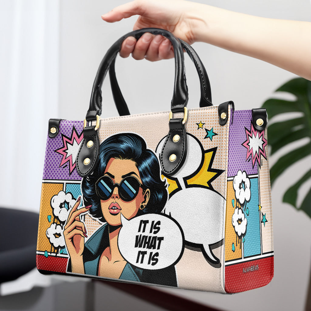 Es lo que es - Bolso de mano de piel personalizado - ITIS05
