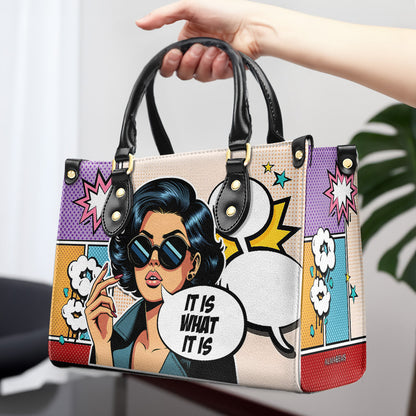 Es lo que es - Bolso de mano de piel personalizado - ITIS05