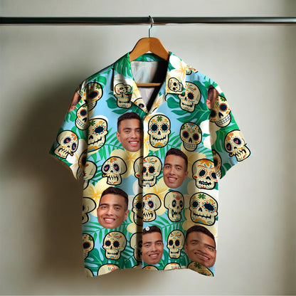 Chemise hawaïenne personnalisée Un Poco Loco avec votre photo - Chemise hawaïenne unisexe personnalisée - ME008_HW