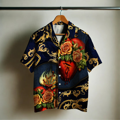 The Sacred Heart - Personalized Custom Unisex Hawaiian Shirt - HW_MX50