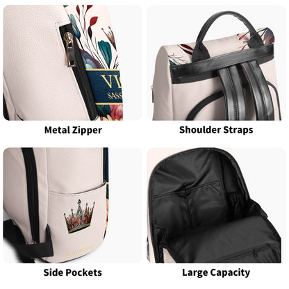 Queen Flowers - Personalized Custom Leather BackPack - DG004_BP
