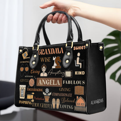 Grand-mère. Abuela - Sac à main en cuir personnalisé - FM037_HB