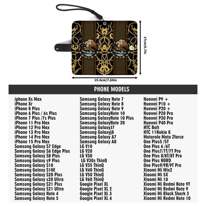 L'Aigle royal - Portefeuille en cuir personnalisé pour téléphone - ME007_PW