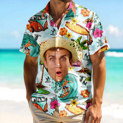 Celebrate Summer Vibes, Surfer And Tropical Flowers