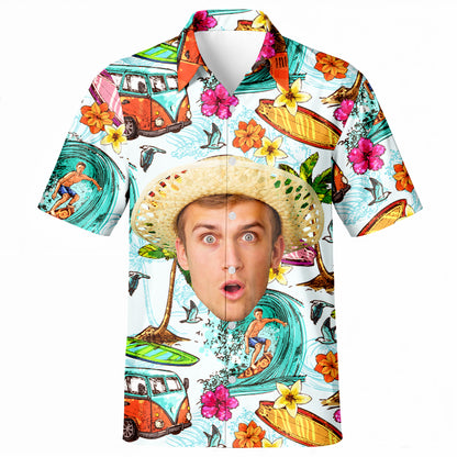 Celebrate Summer Vibes, Surfer And Tropical Flowers