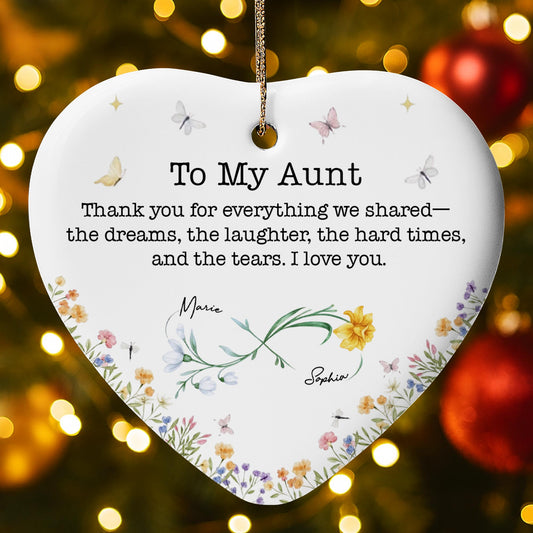 To My Aunt, Thank You For Shared Memories, Flowers And Butterflies