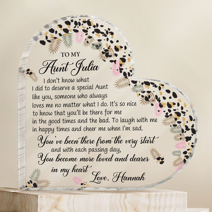 To My Aunt, Special Bond Decor With Leaves And Flowers