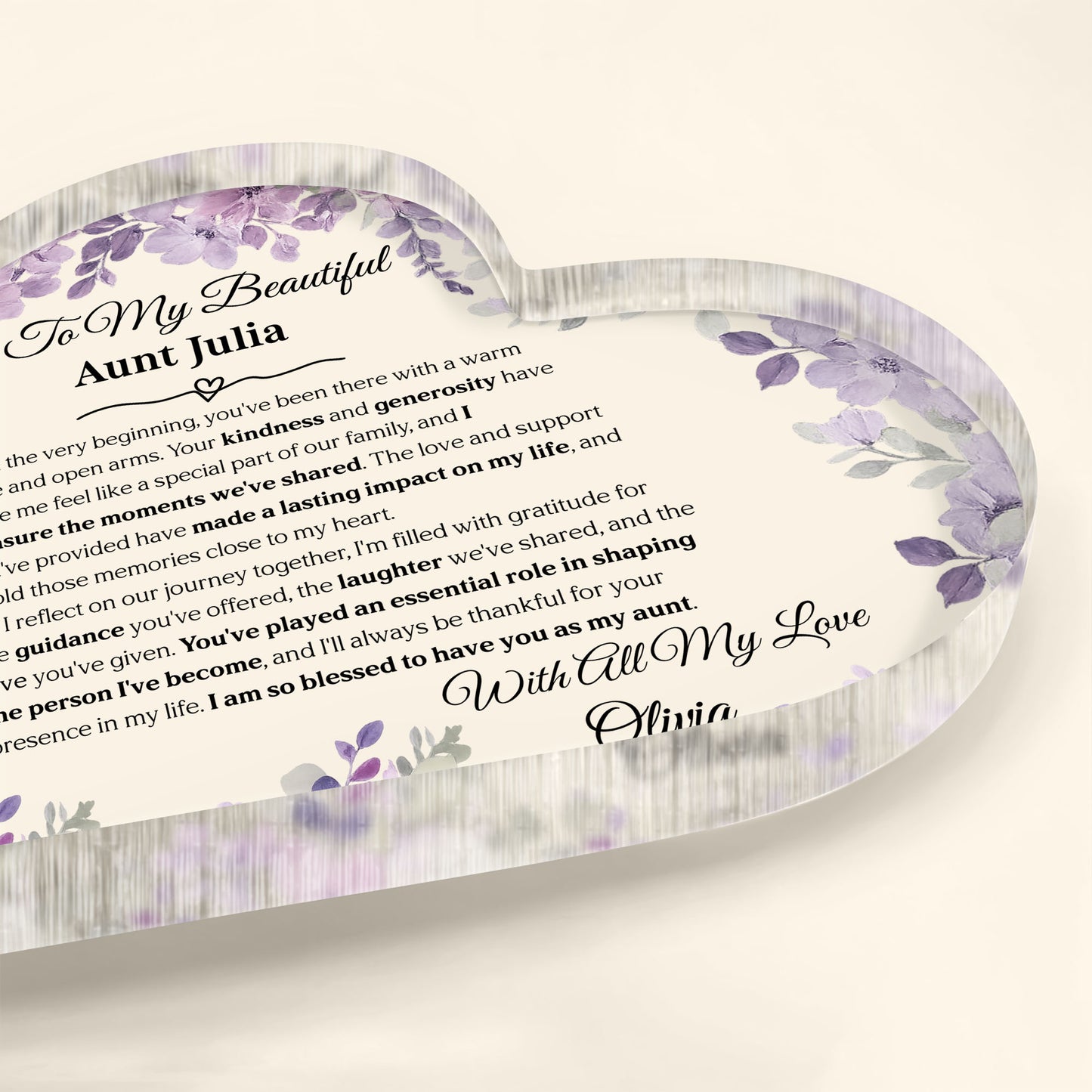 To My Beautiful Aunt, Celebrating Lasting Moments