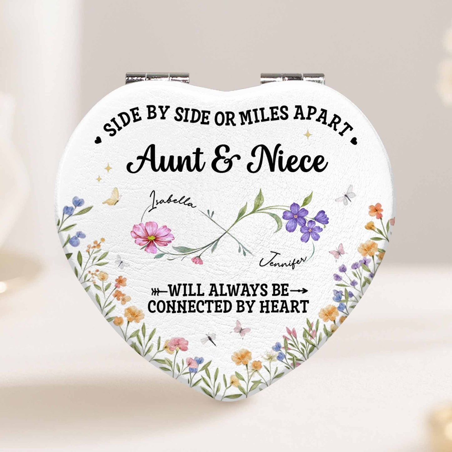Side By Side Or Miles Apart, Heartfelt Gift For Aunt & Niece