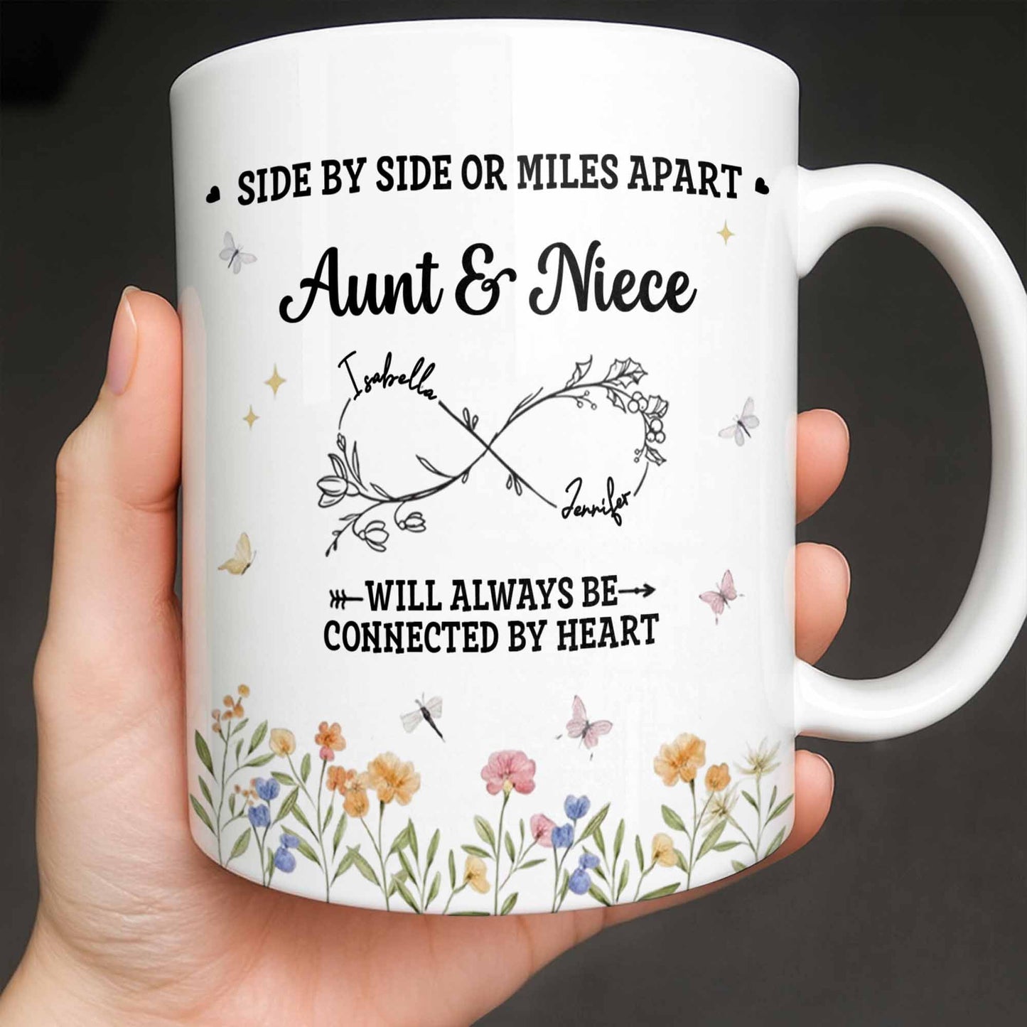 Aunt & Niece Always Connected by Heart With Flowers