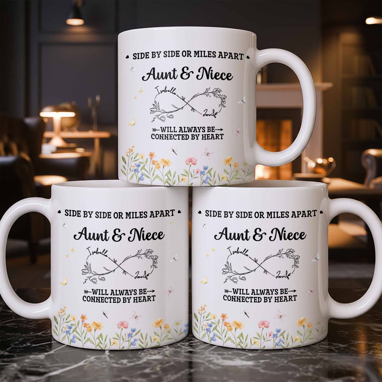 Aunt & Niece Always Connected by Heart With Flowers