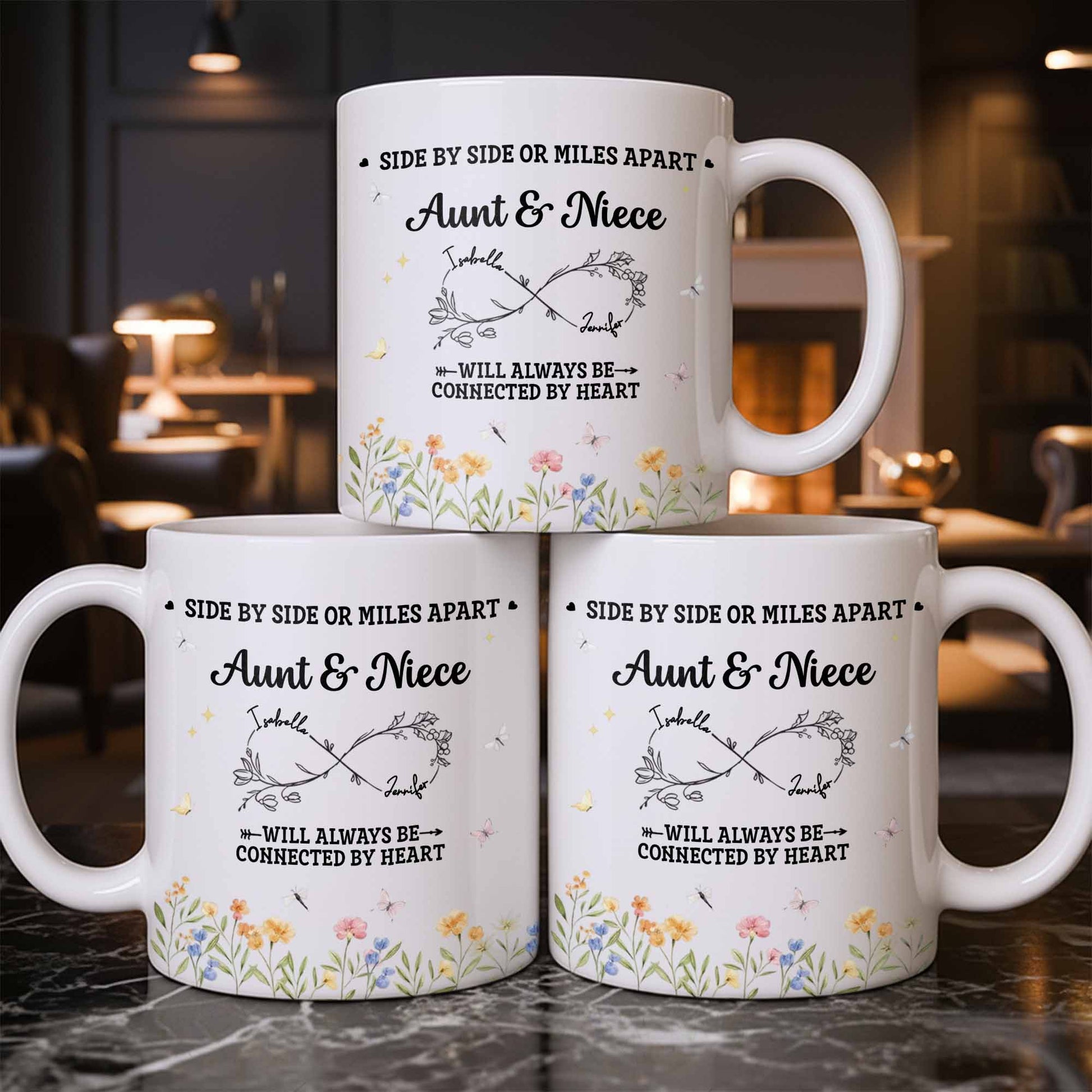 Aunt & Niece Always Connected by Heart With Flowers