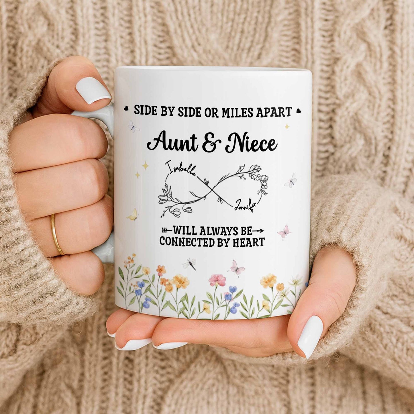 Aunt & Niece Always Connected by Heart With Flowers