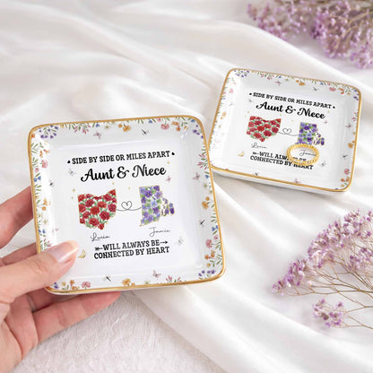 Aunt & Niece Always Connected By Heart, Flowers Design