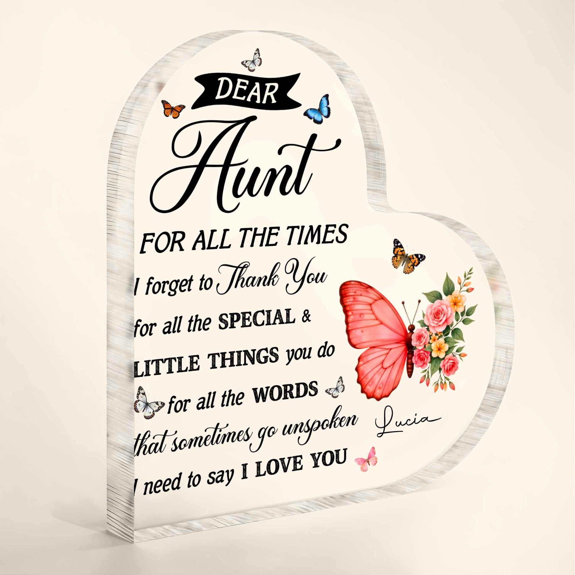 Dear Aunt, Love and Appreciation with Flowers and Butterflies