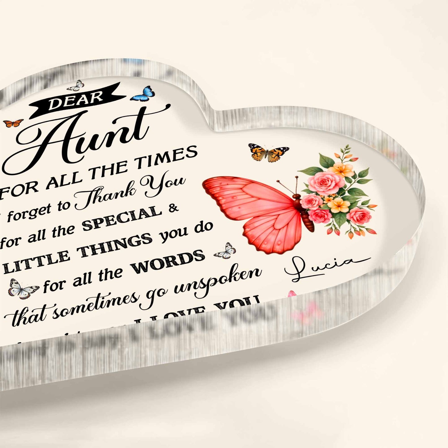 Dear Aunt, Love and Appreciation with Flowers and Butterflies