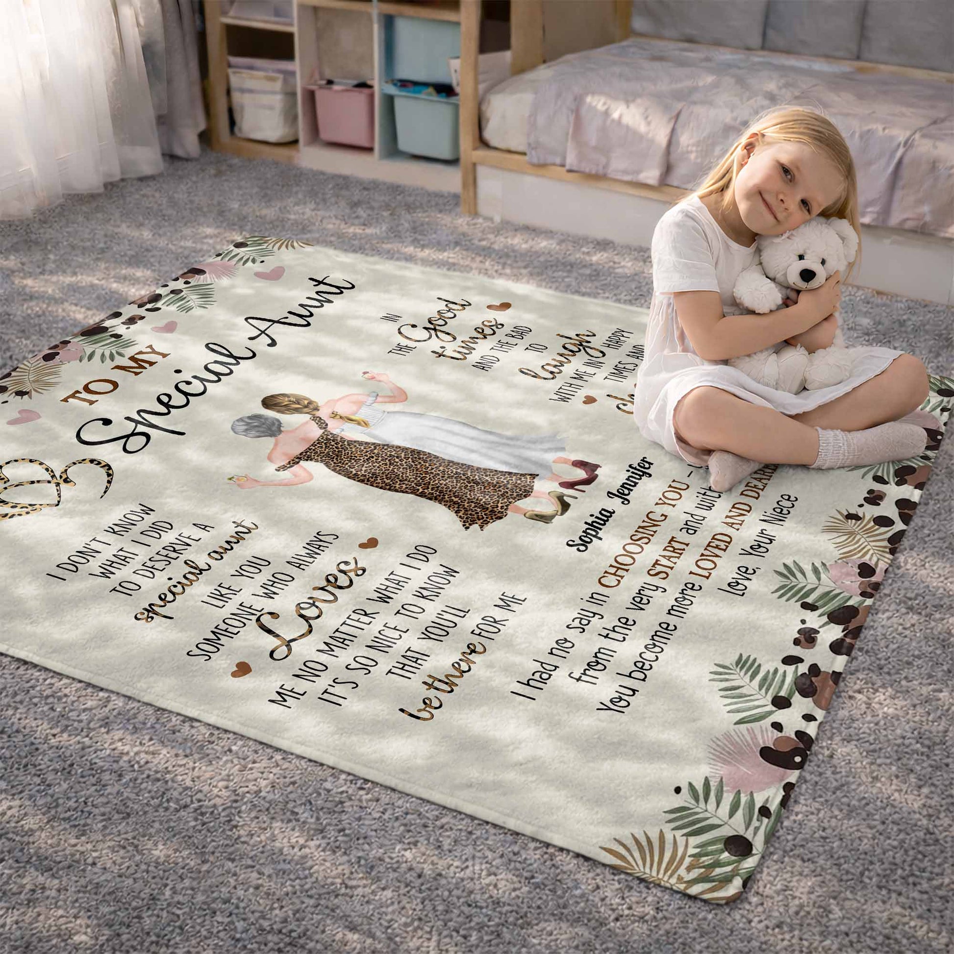 To My Special Aunt, Hearts And Flowers