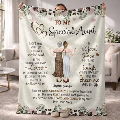 To My Special Aunt, Hearts And Flowers