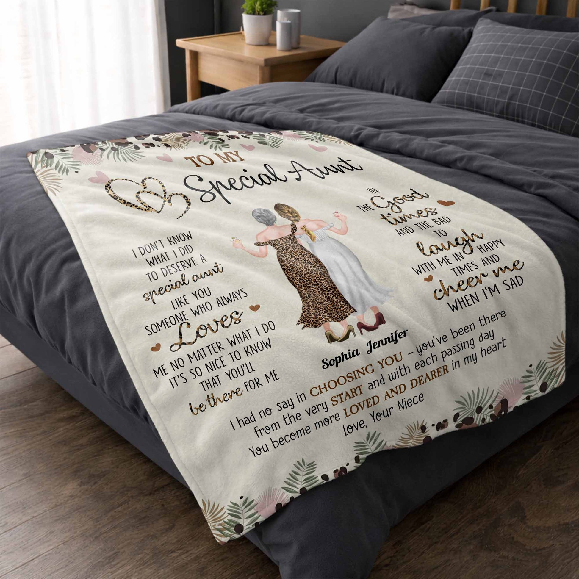 To My Special Aunt, Hearts And Flowers