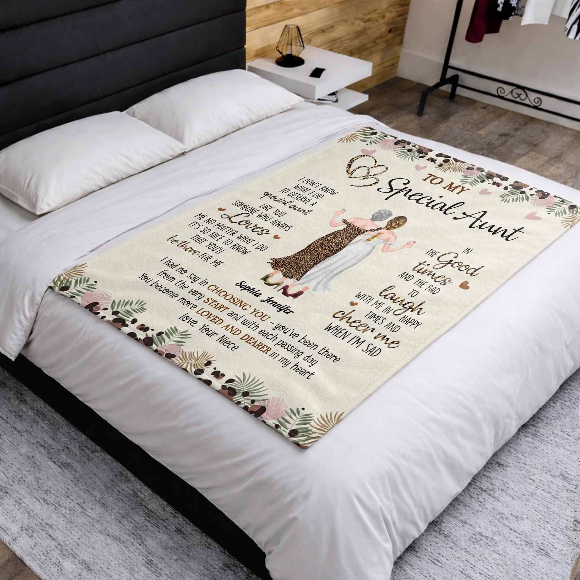 To My Special Aunt, Hearts And Flowers